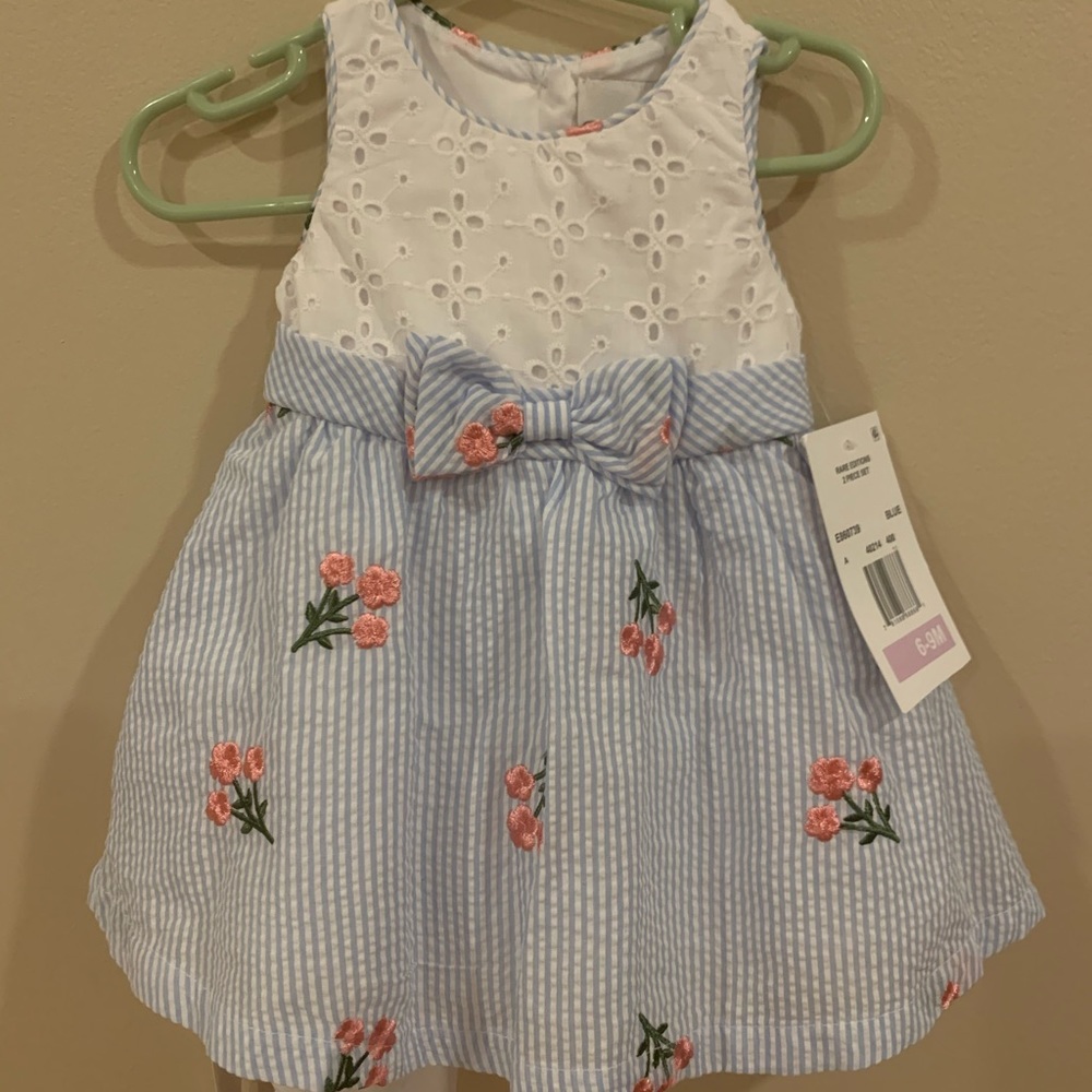 New Rare Editions Baby Dress 6-9 months with tags